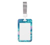 Woshuwo Funda protectora de plástico duro para tarjetas de identificación, diseño de fantasma y gato negro en la alberca, protector para enfermeras y oficina