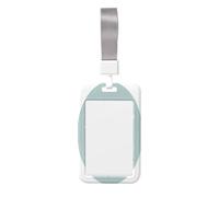 Woshuwo Funda protectora de plástico duro para tarjetas de identificación, diseño de flores de anémona de madera, minimalista, protector de etiqueta de nombre para enfermeras y oficina