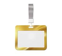 Woshuwo Funda protectora de plástico duro para tarjetas de identificación, diseño de fondo dorado y amarillo claro, con textura brillante, para enfermeras y oficina