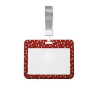 Woshuwo Funda protectora de plástico duro para tarjetas de identificación, diseño de fondo rojo con puntos dorados, para enfermeras, oficina