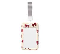 Woshuwo Funda protectora de plástico duro para tarjetas de identificación, diseño de lazos con lunares, para enfermeras y oficina
