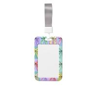 Woshuwo Funda protectora de plástico duro para tarjetas de identificación, diseño de lazos de coqueta de color pastel para enfermeras y oficina