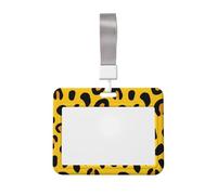 Woshuwo Funda protectora de plástico duro para tarjetas de identificación, diseño de leopardo negro y amarillo, para enfermeras y oficina