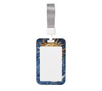 Woshuwo Funda protectora de plástico duro para tarjetas de identificación, diseño de luna, sol, mármol, diseño de vidrieras, para enfermeras y oficina