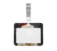 Woshuwo Funda protectora de plástico duro para tarjetas de identificación, diseño de oso polar con gafas y nieve que cae