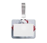 Woshuwo Funda protectora de plástico duro para tarjetas de identificación, diseño de Papá Noel mirando a través de un agujero para enfermeras y oficina