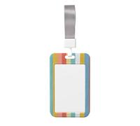 Woshuwo Funda protectora de plástico duro para tarjetas de identificación, diseño de rayas verticales, color verano, para enfermeras y oficina