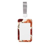 Woshuwo Funda protectora grande de plástico duro para tarjetas de identificación, diseño de peonías y rosas