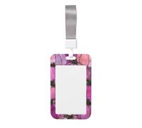 Woshuwo Funda protectora para tarjetas de identificación con diseño de calabazas rosas y vidrieras, de plástico duro, para enfermeras y oficina