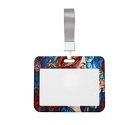 Woshuwo Funda protectora para tarjetas de identificación de mujer con pelo rojo largo deslizante, plástico duro, protector de etiqueta de nombre para enfermeras y oficina