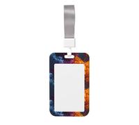 Woshuwo Funda protectora para tarjetas de identificación de plástico duro con diseño abstracto, color morado y naranja ahumado, para enfermeras y oficina
