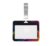 Woshuwo Funda protectora para tarjetas de identificación de plástico duro con diseño abstracto y colorido humo, protector para enfermeras y oficina