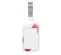 Woshuwo Funda protectora para tarjetas de identificación de plástico duro con diseño de alas de arco iris colorido en 3D, protector de etiqueta de nombre para enfermeras y oficina