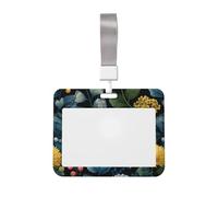 Woshuwo Funda protectora para tarjetas de identificación de plástico duro con diseño de flores amarillas, diseño de arte popular escandinavo para enfermeras y oficina