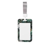 Woshuwo Funda protectora para tarjetas de identificación de plástico duro con diseño de flores blancas y verdes victorianas para enfermeras y oficina