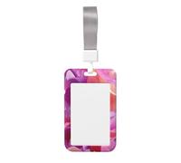 Woshuwo Funda protectora para tarjetas de identificación de plástico duro con diseño de flores y colores rosados abstractos para enfermeras y oficina