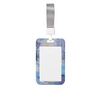 Woshuwo Funda protectora para tarjetas de identificación de plástico duro con diseño de paisaje de invierno y árboles cubiertos de nieve para enfermeras y oficina