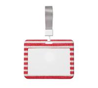 Woshuwo Funda protectora para tarjetas de identificación de plástico duro con diseño de rayas rojas finas de acuarela para enfermeras y oficina