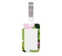 Woshuwo Funda protectora para tarjetas de identificación de plástico duro con formas abstactas de color rosa y verde para enfermeras y oficina