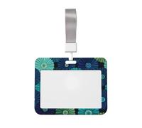 Woshuwo Funda protectora para tarjetas de identificación de plástico duro con formas circulares, color verde y azul