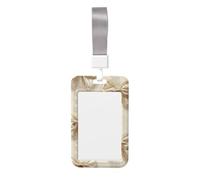 Woshuwo Funda protectora para tarjetas de identificación de plástico duro con lazos de satén dorado sutil para tarjetas de trabajo, protector de nombre para enfermeras y oficina