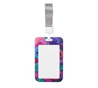 Woshuwo Funda protectora para tarjetas de identificación de plástico duro, diseño de rosas rosas, moradas y azules, para enfermeras y oficina
