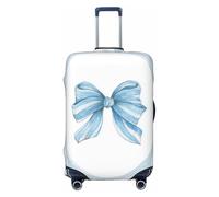 Woshuwo Fundas de equipaje de viaje elásticas estéticas con lazo de acuarela azul, a prueba de polvo, resistente a los arañazos, protector de maleta de 22 a 24 pulgadas