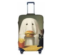 Woshuwo Fundas elásticas para equipaje de viaje, a prueba de polvo, resistente a los arañazos, para comer, hamburguesas y papas fritas, para maleta, de 22 a 24 pulgadas