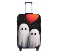 Woshuwo Fundas elásticas para equipaje de viaje, a prueba de polvo, resistentes a los arañazos, para equipaje, para parejas de fantasmas, color rojo, con forma de corazón, ajuste de 22-24 pulgadas
