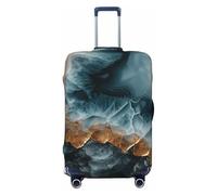 Woshuwo Fundas elásticas para equipaje de viaje, color azul claro, dorado, mármol, verde esmeralda, a prueba de polvo, resistente a los arañazos, protector de maleta de 22 a 24 pulgadas