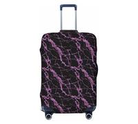 Woshuwo Fundas elásticas para equipaje de viaje, color malva neón, color negro, de lujo, a prueba de polvo, resistente a los arañazos, protector de maleta de 22 a 24 pulgadas