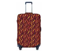 Woshuwo Fundas elásticas para equipaje de viaje, color naranja, amarillo, rojo, con líneas onduladas, a prueba de polvo, resistente a los arañazos, para maleta, de 22 a 24 pulgadas