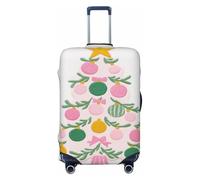 Woshuwo Fundas elásticas para equipaje de viaje con diseño de árbol de Navidad de tela rosa con estrella amarilla, a prueba de polvo, resistente a los arañazos, protector de maleta de 22 a 24 pulgadas