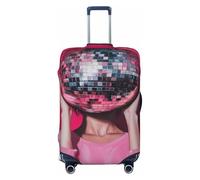 Woshuwo Fundas elásticas para equipaje de viaje con diseño de bola de discoteca, color rosa, sin cabeza, a prueba de polvo, resistente a los arañazos, para maleta, ajuste de 22-24 pulgadas
