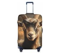 Woshuwo Fundas elásticas para equipaje de viaje con diseño de cabra con ojos sabios, a prueba de polvo, resistente a los arañazos, para maleta de 22 a 24 pulgadas