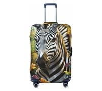 Woshuwo Fundas elásticas para equipaje de viaje con diseño de cebra y flor, a prueba de polvo, resistente a los arañazos, para maletas de 22 a 24 pulgadas