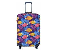 Woshuwo Fundas elásticas para equipaje de viaje con diseño de peces tropicales, a prueba de polvo, resistentes a los arañazos, para maletas de 22 a 24 pulgadas