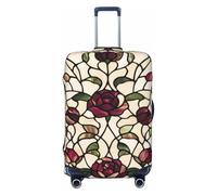 Woshuwo Fundas elásticas para equipaje de viaje, con diseño floral antiguo, rosas, tulipanes, a prueba de polvo, resistente a los arañazos, protector de maleta de 22 a 24 pulgadas