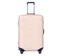 Woshuwo Fundas elásticas para equipaje de viaje, con patrón de líneas verticales de puntos con pequeños corazones rojos, a prueba de polvo, resistente a los arañazos, protector de maleta de 22 a 24