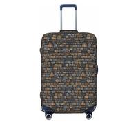 Woshuwo Fundas elásticas para equipaje de viaje con textura de pared medieval, a prueba de polvo, resistente a los arañazos, protector de maleta de 22 a 24 pulgadas