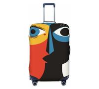 Woshuwo Funny Happy Human Faces - Fundas elásticas abstractas para equipaje de viaje, a prueba de polvo, resistente a los arañazos, protector de maleta de 22 a 24 pulgadas
