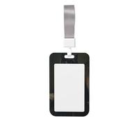 Woshuwo Gatos negros vestidos en el siglo XIX para vestimenta formal deslizante para tarjetas de identificación de plástico duro, protector de etiqueta de nombre para enfermeras y oficina