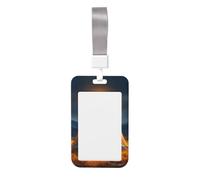 Woshuwo Ghost at Halloween Night - Soporte para tarjetas de identificación deslizante, plástico duro, protector de etiqueta de nombre para enfermeras y oficina