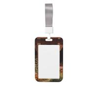 Woshuwo Ghost in The Flower Garden - Soporte deslizante para tarjetas de identificación de plástico duro, protector de etiqueta de nombre para enfermeras y oficina