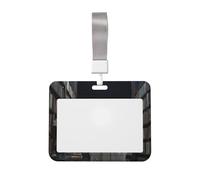 Woshuwo Ghost in The Library at Night - Soporte para tarjetas de identificación deslizante, plástico duro, protector de etiqueta de nombre para enfermeras y oficina