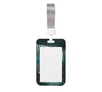 Woshuwo Ghost On The Seat of Subway Train - Soporte para tarjetas de identificación deslizante, plástico duro, protector de etiqueta de nombre para enfermeras y oficina