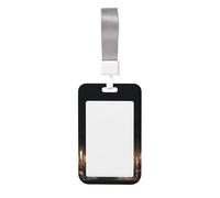 Woshuwo Ghost Reading in The Library - Soporte deslizante para tarjetas de identificación de plástico duro, protector de etiqueta de nombre para enfermeras y oficina