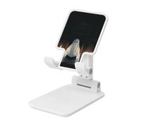 Woshuwo Ghost Reading In The Library - Soporte plegable para teléfono celular, ángulo ajustable, altura de escritorio, portátil, compatible con todos los teléfonos inteligentes, estilo blanco
