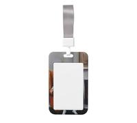 Woshuwo Ghost Reading The Book - Funda para tarjetas de identificación deslizante, plástico duro, protector de etiqueta de nombre para enfermeras y oficina