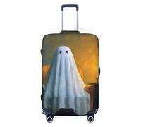 Woshuwo Ghost Sitting On - Sillón con cubierta elástica a la luz de las velas, para equipaje de viaje, a prueba de polvo, resistente a los arañazos, protector de maleta de 22 a 24 pulgadas
